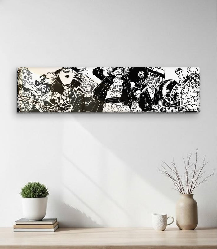 Straw Hat Crew Manga Banner - magnetic acrylic banner on wall