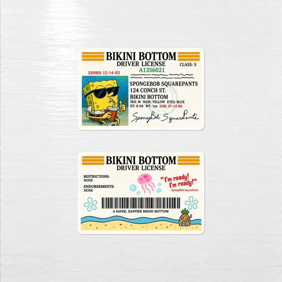 Bikini Bottom Driver License