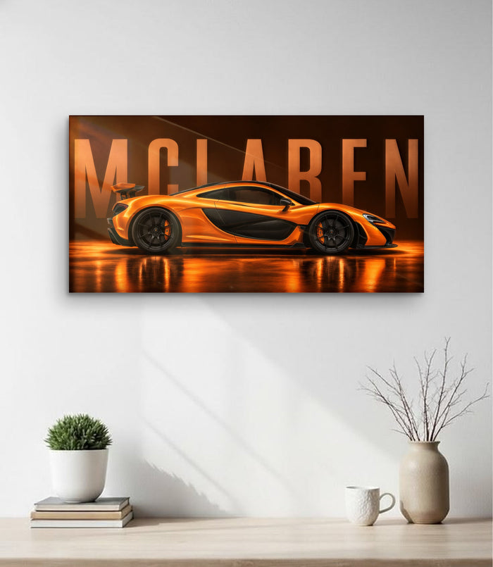 McLaren P1 Car Plate - magnetic acrylic plate on wall