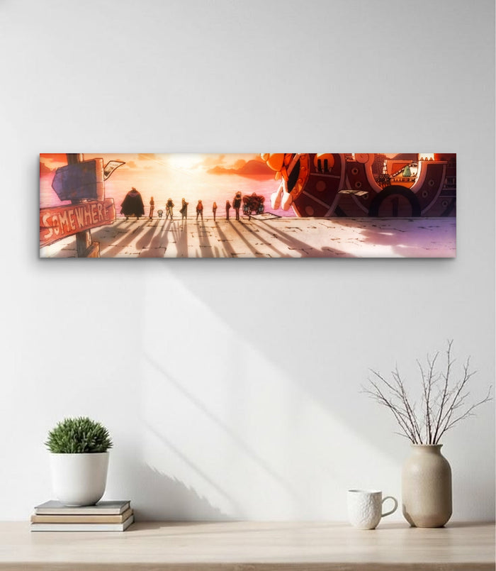 Somewhere Straw Hats Banner - magnetic acrylic banner on wall